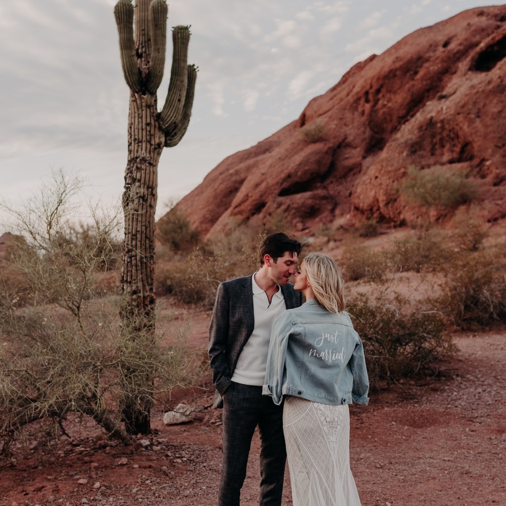 Custom Etsy “Just Married” Wedding Denim Jacket.